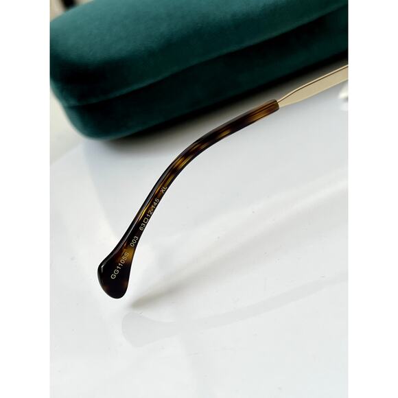 NEW Gucci GG1105S Brown Frame Green Lens Aviator Sunglasses - Picture 10 of 11